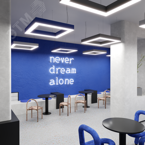 Светильник светодиодный RVE-LBX-HOLE-BOX-400-P (Квадрат с отверстием 400х400х100мм S80мм 32Вт Подвесной 4000К Белый) - фото 6