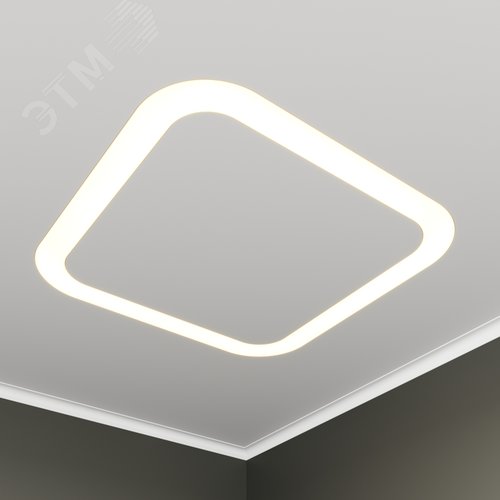 Светильник светодиодный RVE-LBX-HOLE-BOX-SOFT-946-VG (Квадрат закругленный с отверстием 946х946х110мм S80мм 76Вт встраиваемый под шпаклевку 4000K Белый) - фото 1