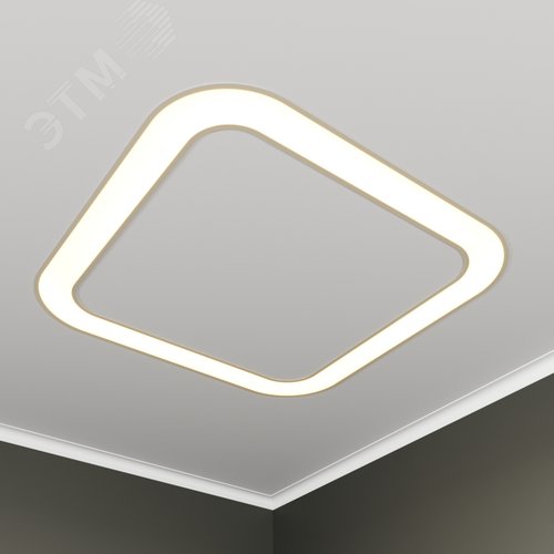 Светильник светодиодный RVE-LBX-HOLE-BOX-SOFT-630-V (Квадрат закругленный с отверстием 630х630х100мм S80мм 50Вт встраиваемый 4000K Белый) - фото 1