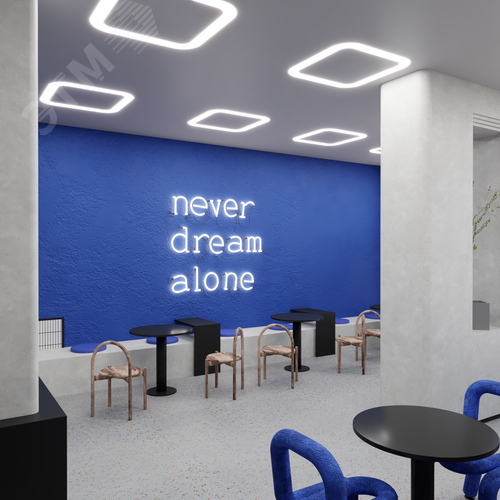 Светильник светодиодный RVE-LBX-HOLE-BOX-SOFT-946-VG (Квадрат закругленный с отверстием 946х946х110мм S80мм 76Вт встраиваемый под шпаклевку 4000K Белый) - фото 4