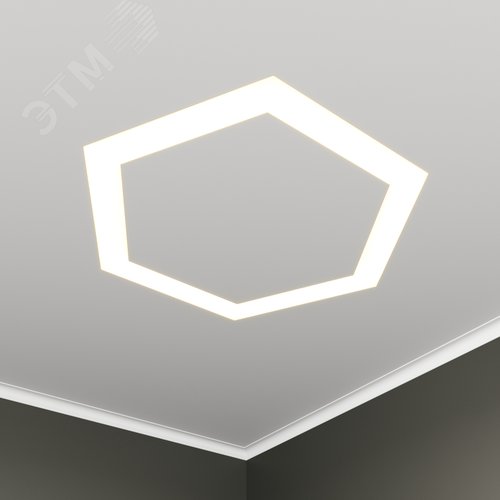 Светильник светодиодный RVE-LBX-HOLE-HEXA-1246-VG (Шестиугольник с отверстием 1246х1085х110мм S80мм 84Вт встраиваемый под шпаклевку 4000K Белый) - фото 1