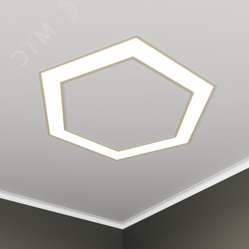 Светильник светодиодный RVE-LBX-HOLE-HEXA-830-V (Шестиугольник с отверстием 830х723х100мм S80мм 54Вт встраиваемый 4000K Белый) - фото 1