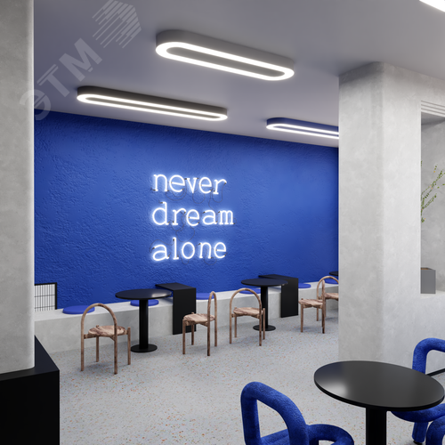 Светильник светодиодный RVE-LBX-HOLE-LARGO-2600-N (Овал с отверстием 2600х350х100мм S80мм 136Вт Накладной 4000К Белый) - фото 5