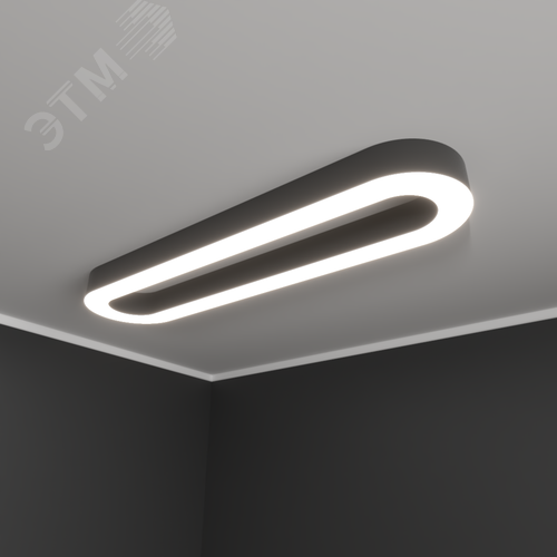 Светильник светодиодный RVE-LBX-HOLE-LARGO-2600-N (Овал с отверстием 2600х350х100мм S80мм 136Вт Накладной 4000К Белый) - фото 1