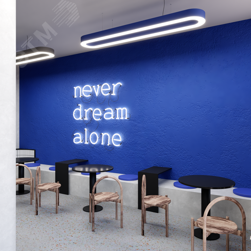 Светильник светодиодный RVE-LBX-HOLE-LARGO-2000-P (Овал с отверстием 2000х350х100мм S80мм 104Вт Подвесной 4000К Белый) - фото 6