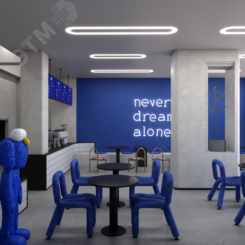 Светильник светодиодный RVE-LBX-HOLE-LARGO-1430-V (Овал с отверстием 1430х380х100мм S80мм 74Вт встраиваемый 4000K Белый) - фото 3