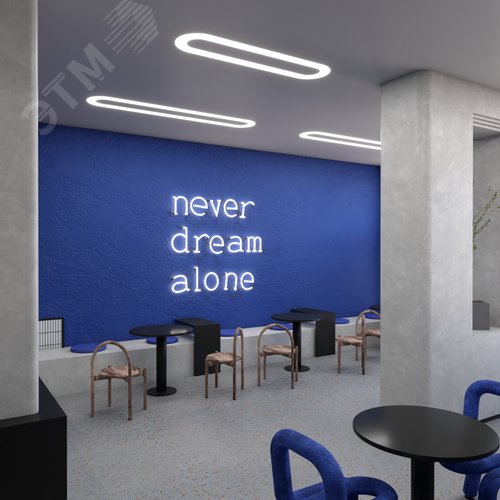 Светильник светодиодный RVE-LBX-HOLE-LARGO-1430-V (Овал с отверстием 1430х380х100мм S80мм 74Вт встраиваемый 4000K Белый) - фото 5