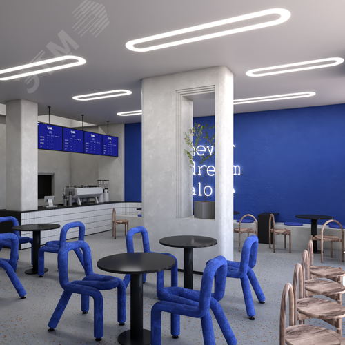 Светильник светодиодный RVE-LBX-HOLE-LARGO-1446-VG (Овал с отверстием 1446х396х110мм S80мм 74Вт встраиваемый под шпаклевку 4000K Белый) - фото 4