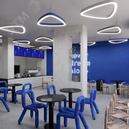 Светильник светодиодный RVE-LBX-HOLE-LITUS-700-P (Треугольник Рело закругленный с отверстием 700х665х70мм 48Вт Подвесной 4000К Белый) - фото 3