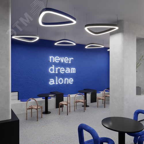 Светильник светодиодный RVE-LBX-HOLE-LITUS-700-P (Треугольник Рело закругленный с отверстием 700х665х70мм 48Вт Подвесной 4000К Белый) - фото 4