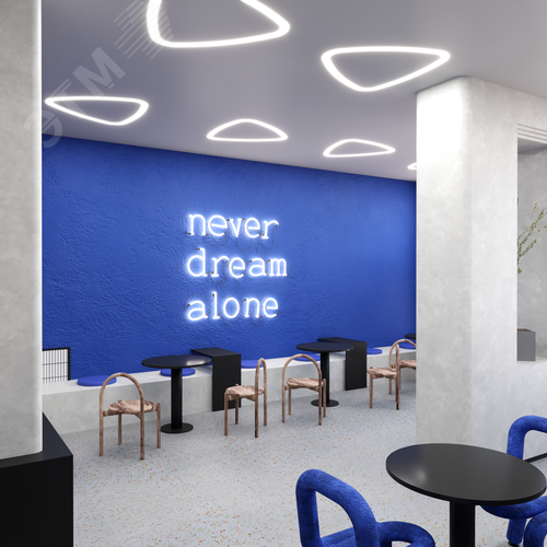 Светильник светодиодный RVE-LBX-HOLE-LITUS-1230-V (Треугольник Рело закругленный с отверстием 1230х1170х70мм S50мм 87Вт встраиваемый 4000K Белый) - фото 4