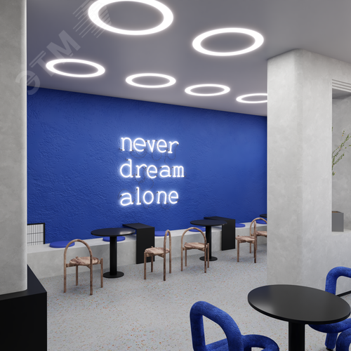 Светильник светодиодный RVE-LBX-HOLE-RING-1630-V (Кольцо 1630х1630х100мм S80мм 120Вт встраиваемый 4000K Белый) - фото 4