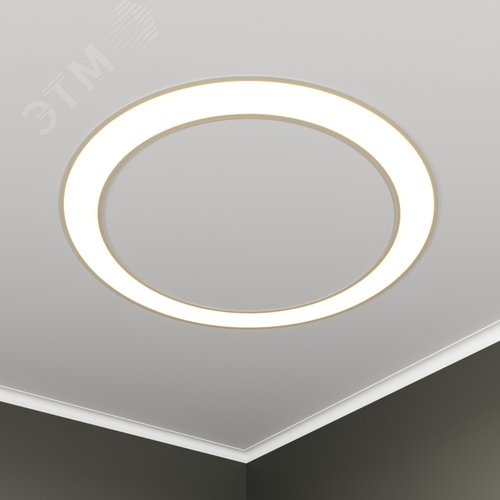 Светильник светодиодный RVE-LBX-HOLE-RING-1630-V (Кольцо 1630х1630х100мм S80мм 120Вт встраиваемый 4000K Белый) - фото 1