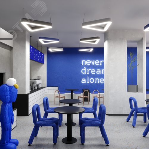 Светильник светодиодный RVE-LBX-HOLE-TRIO-SOFT-400-P (Треугольник закругленный с отверстием 400х356х100мм S80мм 24Вт Подвесной 4000К Белый) - фото 2