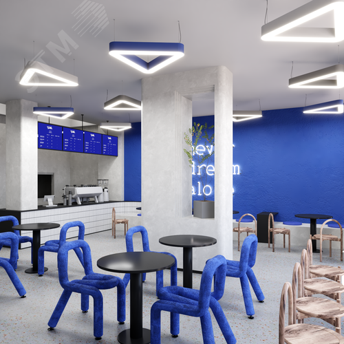 Светильник светодиодный RVE-LBX-HOLE-TRIO-SOFT-400-P (Треугольник закругленный с отверстием 400х356х100мм S80мм 24Вт Подвесной 4000К Белый) - фото 3