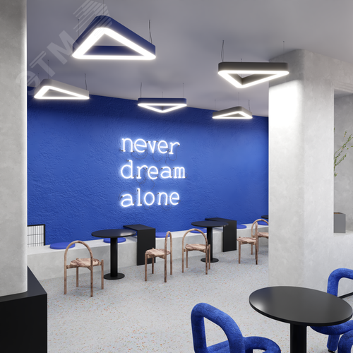 Светильник светодиодный RVE-LBX-HOLE-TRIO-SOFT-400-P (Треугольник закругленный с отверстием 400х356х100мм S80мм 24Вт Подвесной 4000К Белый) - фото 4