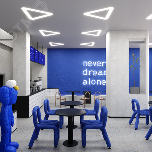 Светильник светодиодный RVE-LBX-HOLE-TRIO-SOFT-1980-V (Треугольник закругленный с отверстием 1980х1766х100мм S80мм 144Вт встраиваемый 4000K Белый) - фото 2