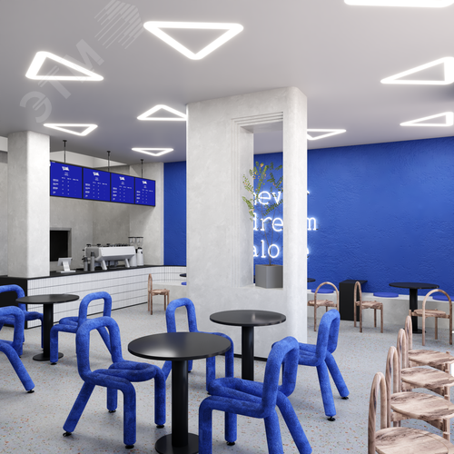 Светильник светодиодный RVE-LBX-HOLE-TRIO-SOFT-1980-V (Треугольник закругленный с отверстием 1980х1766х100мм S80мм 144Вт встраиваемый 4000K Белый) - фото 3