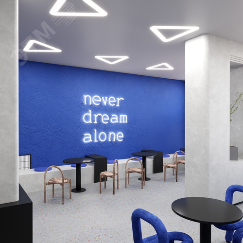 Светильник светодиодный RVE-LBX-HOLE-TRIO-SOFT-1980-V (Треугольник закругленный с отверстием 1980х1766х100мм S80мм 144Вт встраиваемый 4000K Белый) - фото 4