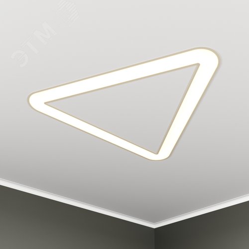 Светильник светодиодный RVE-LBX-HOLE-TRIO-SOFT-1980-V (Треугольник закругленный с отверстием 1980х1766х100мм S80мм 144Вт встраиваемый 4000K Белый) - фото 1