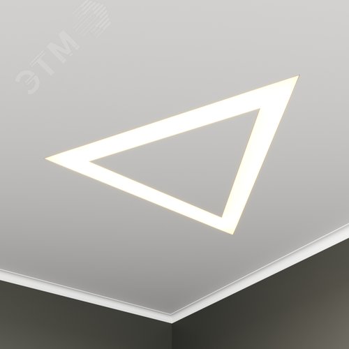 Светильник светодиодный RVE-LBX-HOLE-TRIO-1996-VG (Треугольник с отверстием 1996х1735х110мм S80мм 141Вт встраиваемый под шпаклевку 4000K Белый) - фото 1