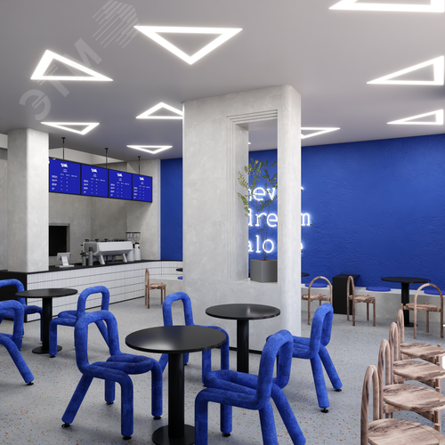 Светильник светодиодный RVE-LBX-HOLE-TRIO-1980-V (Треугольник с отверстием 1980х1719х100мм S80мм 141Вт встраиваемый 4000K Белый) - фото 3