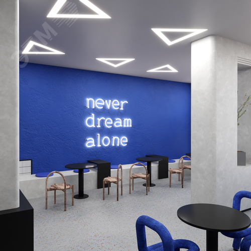 Светильник светодиодный RVE-LBX-HOLE-TRIO-1980-V (Треугольник с отверстием 1980х1719х100мм S80мм 141Вт встраиваемый 4000K Белый) - фото 4