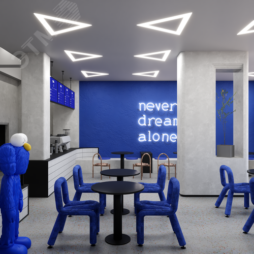 Светильник светодиодный RVE-LBX-HOLE-TRIO-1996-VG (Треугольник с отверстием 1996х1735х110мм S80мм 141Вт встраиваемый под шпаклевку 4000K Белый) - фото 2