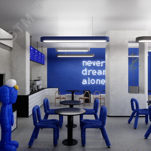 Светильник светодиодный RVE-LBX-LARGO-IN-2600-P (Овал внутрь 2600х350х50мм S53мм 142Вт Подвесной 4000К Белый) - фото 2