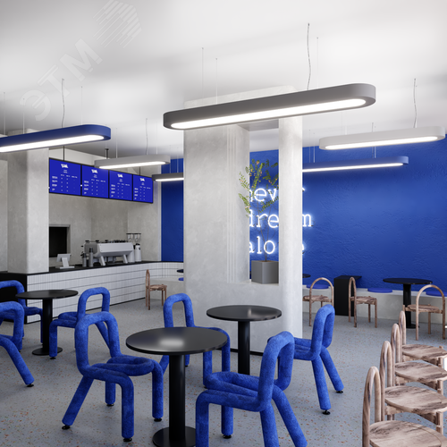 Светильник светодиодный RVE-LBX-LARGO-IN-2600-P (Овал внутрь 2600х350х50мм S53мм 142Вт Подвесной 4000К Белый) - фото 3