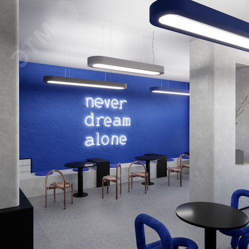 Светильник светодиодный RVE-LBX-LARGO-IN-2600-P (Овал внутрь 2600х350х50мм S53мм 142Вт Подвесной 4000К Белый) - фото 4