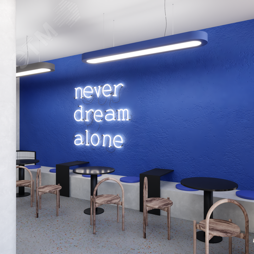 Светильник светодиодный RVE-LBX-LARGO-IN-2600-P (Овал внутрь 2600х350х50мм S53мм 142Вт Подвесной 4000К Белый) - фото 5