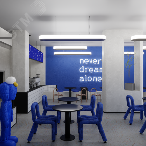 Светильник светодиодный RVE-LBX-LARGO-OUT-1400-P (Овал наружу 1400х350х50мм S53мм 75Вт Подвесной 4000К Белый) - фото 3