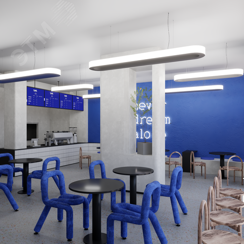 Светильник светодиодный RVE-LBX-LARGO-OUT-1400-P (Овал наружу 1400х350х50мм S53мм 75Вт Подвесной 4000К Белый) - фото 4