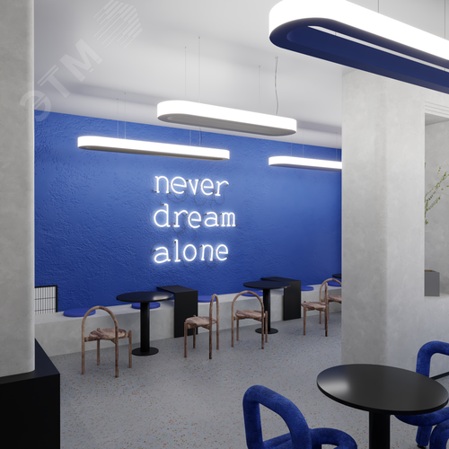 Светильник светодиодный RVE-LBX-LARGO-OUT-1400-P (Овал наружу 1400х350х50мм S53мм 75Вт Подвесной 4000К Белый) - фото 5