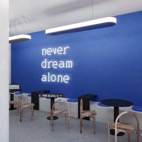 Светильник светодиодный RVE-LBX-LARGO-OUT-1400-P (Овал наружу 1400х350х50мм S53мм 75Вт Подвесной 4000К Белый) - фото 6