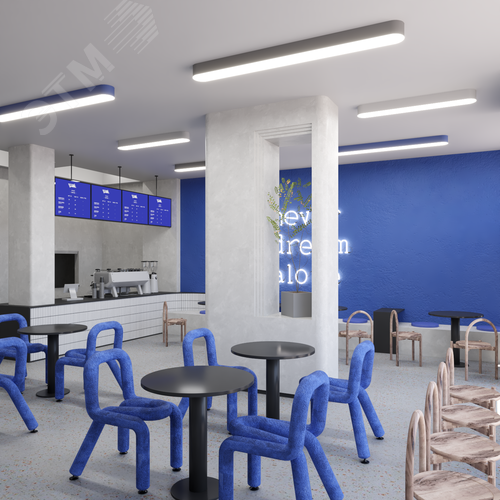 Светильник светодиодный RVE-LBX-LARGO-S-2400-N (Овал 2400х163х100 мм 59 Вт Накладной 4000К Белый) - фото 3