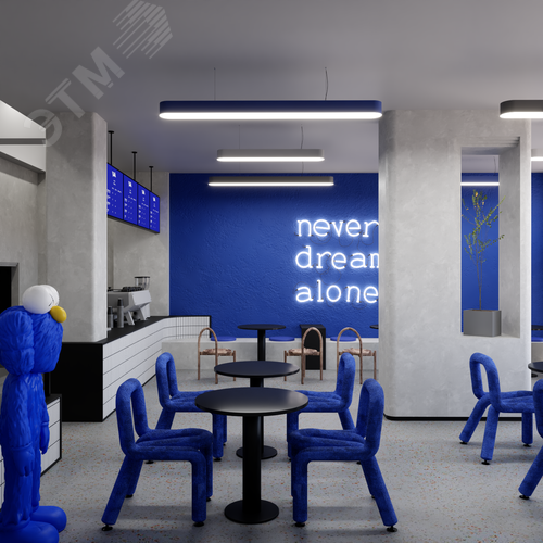 Светильник светодиодный RVE-LBX-LARGO-S-2400-P (Овал 2400х163х100мм 59Вт Подвесной 4000К Белый) - фото 2