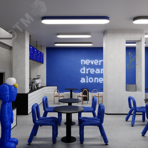 Светильник светодиодный RVE-LBX-LARGO-W-1400-N (Овал 1400х350х100мм 74Вт Накладной 4000К Белый) - фото 2