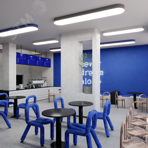 Светильник светодиодный RVE-LBX-LARGO-W-1400-N (Овал 1400х350х100мм 74Вт Накладной 4000К Белый) - фото 3