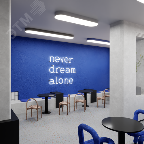 Светильник светодиодный RVE-LBX-LARGO-W-1400-N (Овал 1400х350х100мм 74Вт Накладной 4000К Белый) - фото 4