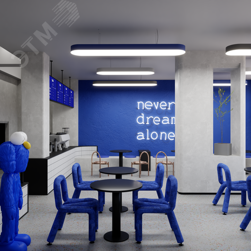 Светильник светодиодный RVE-LBX-LARGO-W-2000-P (Овал 2000х350х100мм 108Вт Подвесной 4000К Белый) - фото 2