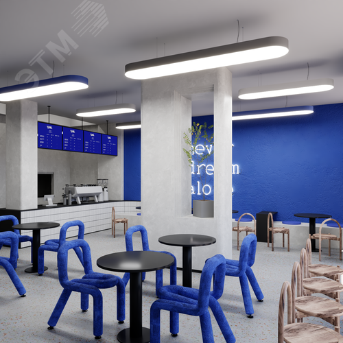 Светильник светодиодный RVE-LBX-LARGO-W-2000-P (Овал 2000х350х100мм 108Вт Подвесной 4000К Белый) - фото 3