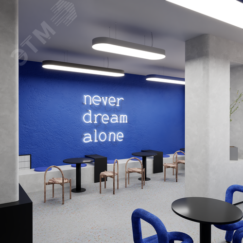 Светильник светодиодный RVE-LBX-LARGO-W-2000-P (Овал 2000х350х100мм 108Вт Подвесной 4000К Белый) - фото 4