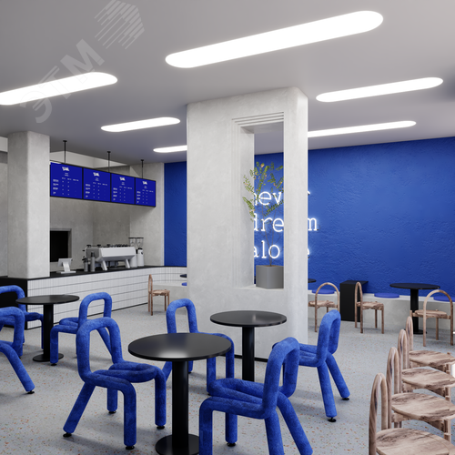 Светильник светодиодный RVE-LBX-LARGO-W-1446-VG (Овал 1446х396х110мм 74Вт встраиваемый под шпаклевку 4000K Белый) - фото 3