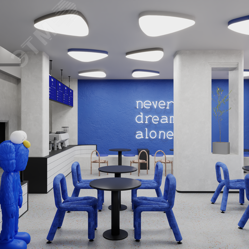 Светильник светодиодный RVE-LBX-LITUS-600-N (Треугольник Рело закругленный 600х570х100мм 37Вт Накладной 4000К Белый) - фото 2