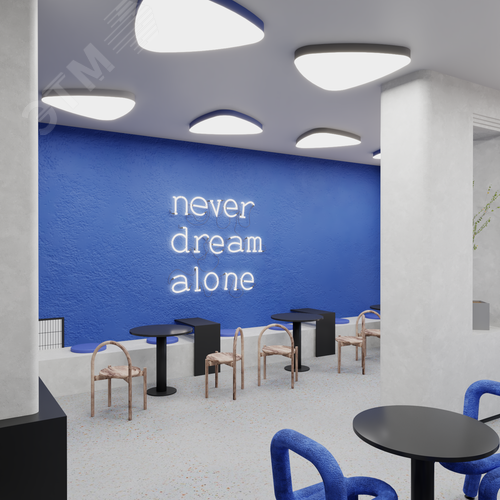 Светильник светодиодный RVE-LBX-LITUS-600-N (Треугольник Рело закругленный 600х570х100мм 37Вт Накладной 4000К Белый) - фото 4