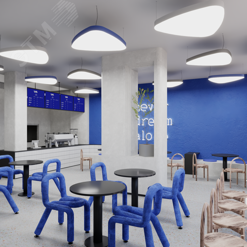 Светильник светодиодный RVE-LBX-LITUS-400-P (Треугольник Рело закругленный 400х380х100мм 16Вт Подвесной 4000К Белый) - фото 4