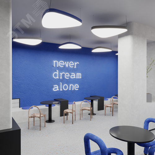 Светильник светодиодный RVE-LBX-LITUS-400-P (Треугольник Рело закругленный 400х380х100мм 16Вт Подвесной 4000К Белый) - фото 5