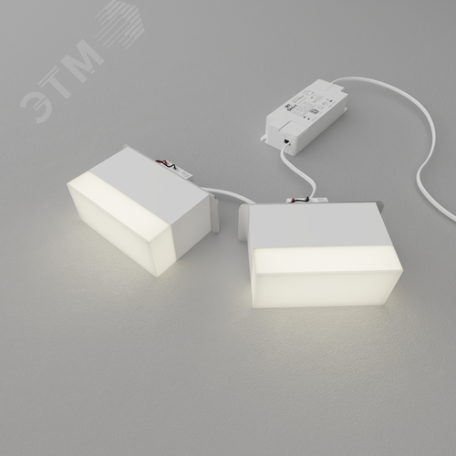 Светильник светодиодный                           RVE-LBX-LUMO20-PLAZA-5010010-1-GR прямоугольник   Грильято 8Вт Встраиваемый 4000К Белый - фото 1